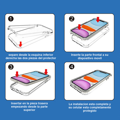 Funda 2 En 1 Uso Rudo For Modelos Oppo Bicolor Transparente