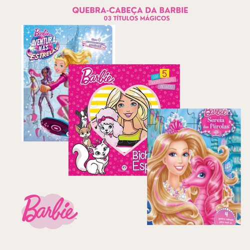Coleção De Quebra-cabeça Da Barbie - Kit Com 03 