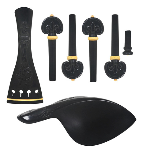 7x Madera Violín Mentonera Mentonera Cordal Endpin Set