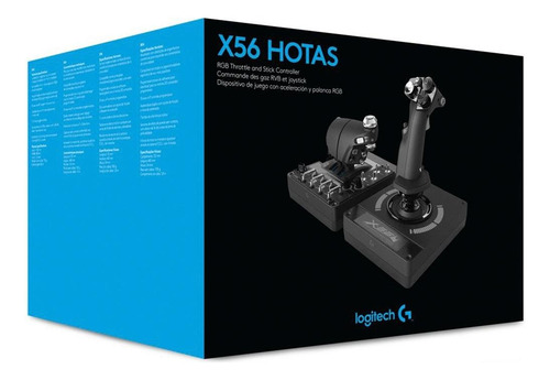 Open Box Controle Simulação Saitek Logitech Rgb X56 Hotas Preto