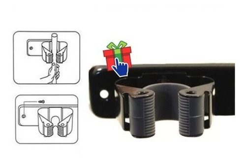 Imagen 4 de 7 de Set X 3 Soporte Organizador Metal Sujeta 6 Escobas Pared