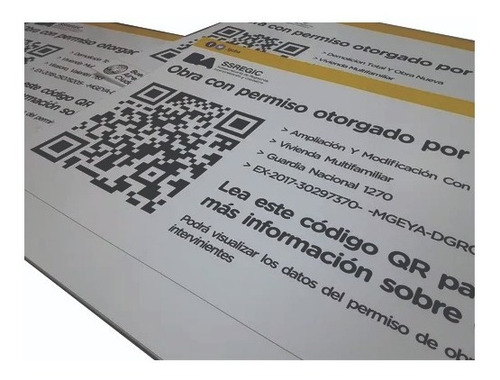 Cartel De Obra Qr Obligatorio Ba Medida A1 (84x59,5cm)