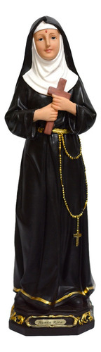 Imagem Santa Rita De Cássia Mod Romano 60cm Resina Cor Preto/branco