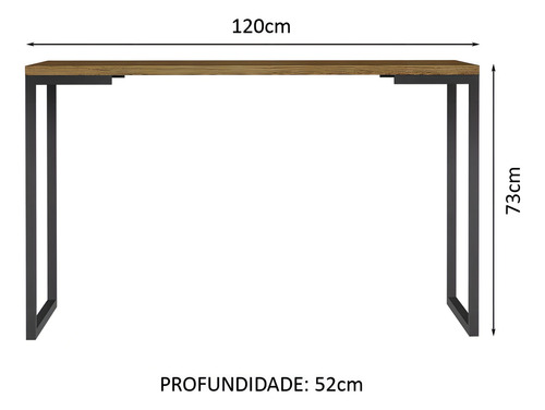 Mesa de oficina industrial Madesa Rustic de 120 cm
