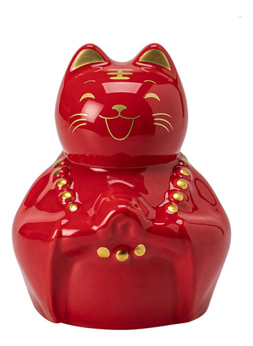 Adorno De Cerámica Luck Cat Piggy Bank Para Decoración Del H