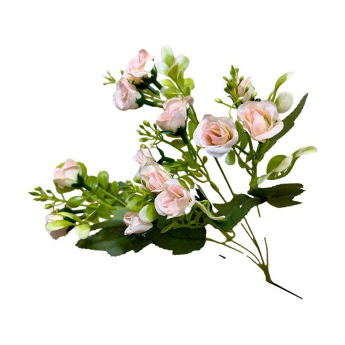 Flores Artificiales,lady Pía, Ramo Rococó Mediano,rosa Suave