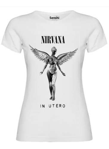 Polera Nirvana In Utero Corte Damas Estampada En Dtf Cod 001