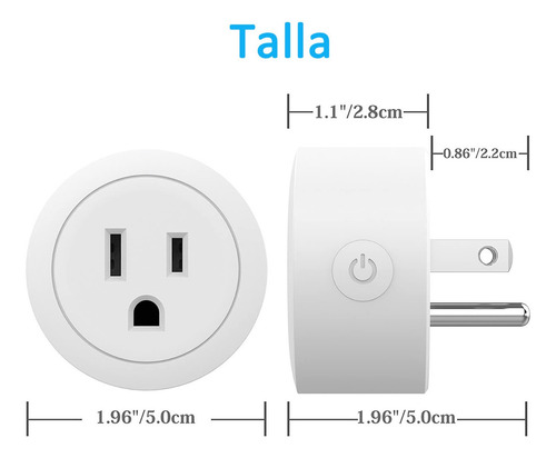 Imagen 9 de 10 de Hyiear Enchufe Inteligente Con Wifi Para Alexa,google Home