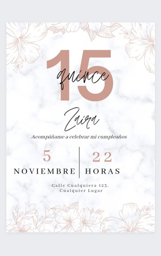 Invitación Digital Mis 15 Años - Cumpleaños