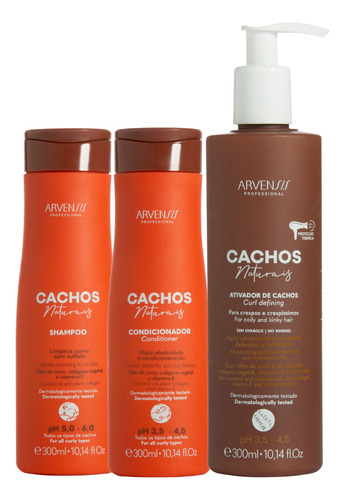 Kit Cachos Shampoo Condicionador Ativador De Cachos Arvensis