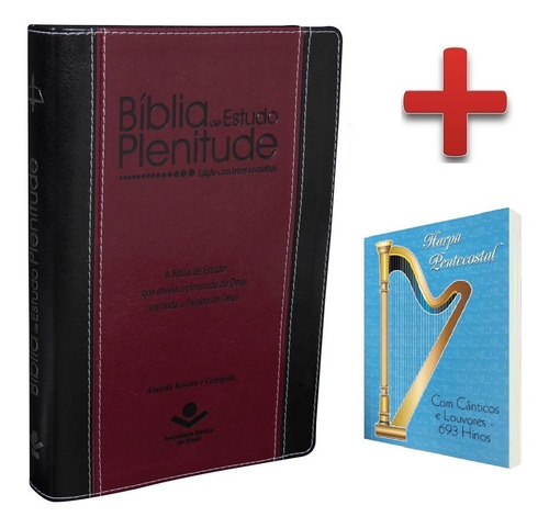 Imagem 1 de 6 de Bíblia De Estudo Plenitude Rc Com Índice + Harpa De Brinde