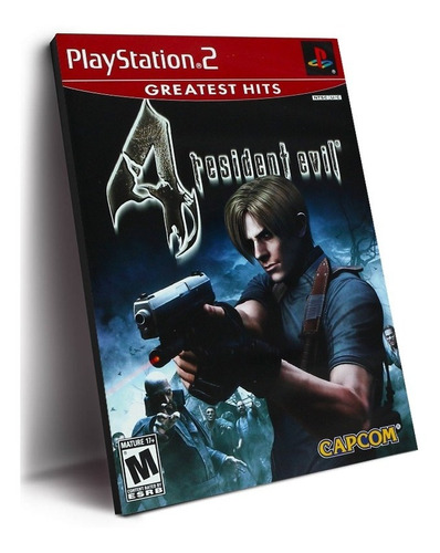 Cuadro Resident Evil 4 40x28cm Portada Play Juego Madera 9mm
