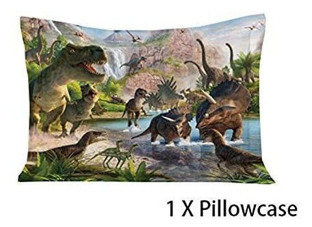 Sábanas Dinosaurios Niuone Twin, 3d Realista Verde, Set De