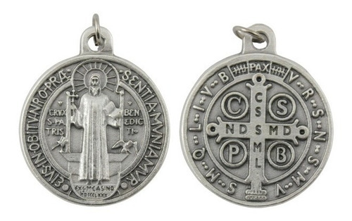 Medalla San Benito 32mm Metal Italia - Santería San Juan