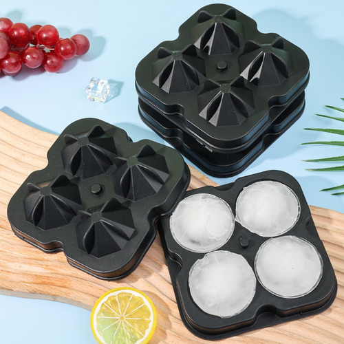 Molde De Silicona Para Hielo Con Forma De Diamante, 4 Rejill