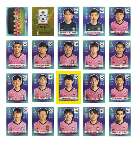 Figurinhas Avulsa Coreia Do Sul (kor) Panini Copa Mundo 2022