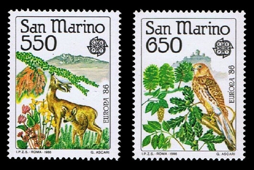 Tema Europa Fauna - San Marino 1986 - Serie Mint - Yv 1133-4