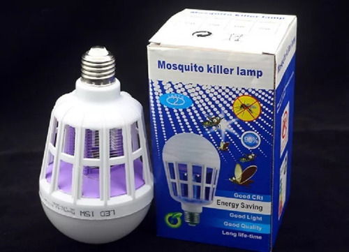 Imagem 1 de 6 de Lampada Led Bulbo 15w Mata Mosquito Repelente Branco Frio