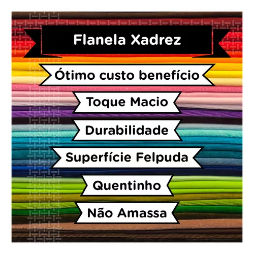 Tecido Plano Flanela Xadrez Estampado 1m x 1,47m - Brás Tecidos - Tecido  Viscose - Magazine Luiza