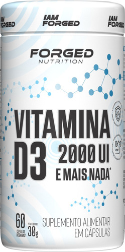 Vitamina D3 2000ui 60 Vegan Caps - Forged Nutrition Sabor Sem sabor