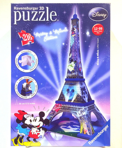 Imagen 1 de 1 de Rompecabezas 3d Torre De Paris Disney Mickey Y Minnie
