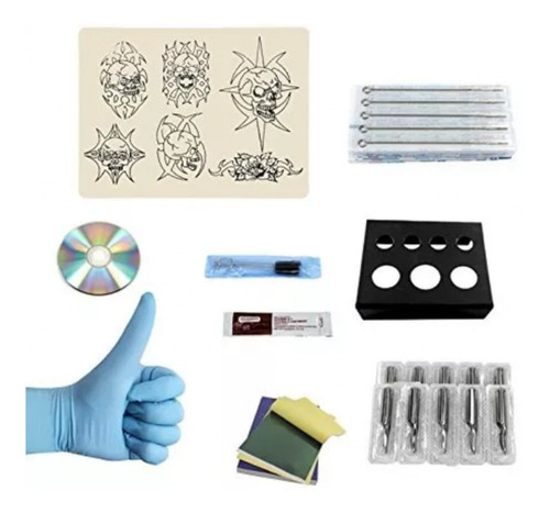 Imagen 6 de 6 de Kit Tatuaje 2 Máquinas Tintas Agujas