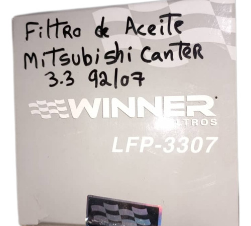 Filtro Aceite Mitsubishi Canter 649/h100/pregio Lfp-3307