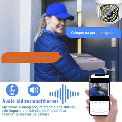 Imagem 2 de 9 de Câmera De Segurança Hd Wifi 38 Led 1080p Com Alarme