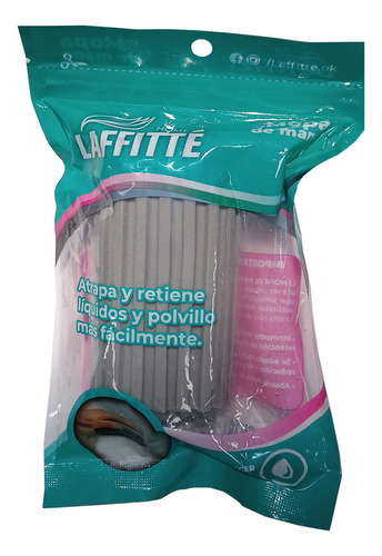 Mopa De Mano Laffitte: Seca, Quita Polvo Pelos Y Suciedad Color Gris