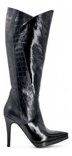Botas Altas Saverio Di Ricci 25ib7806 Cuero Negro