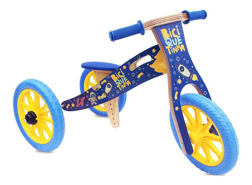 Triciclo Azul Vira Bicicleta De Equilíbrio Astronauta