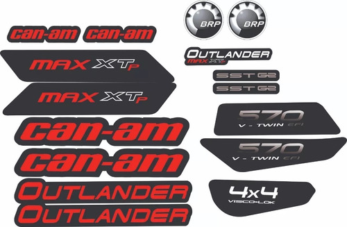 Adesivo Quadriciclo Brp Canam Outlander Max 570 Xtp Vermelho