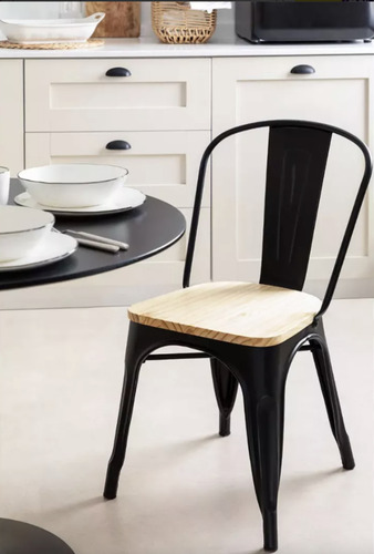 Sillas Dejaus Tolix Madera, Set De 2 Unidades