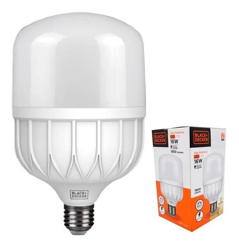 Lâmpada Black+decker Led Alta Potencia Bulbo T70 16w 6500k