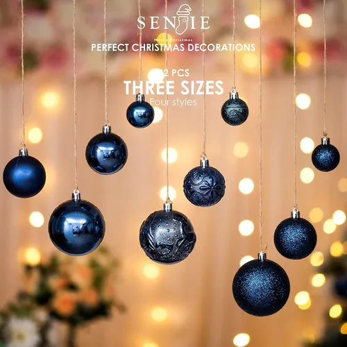 Adornos De Navidad Para Arboles De Navidad, Azul Nocturno In