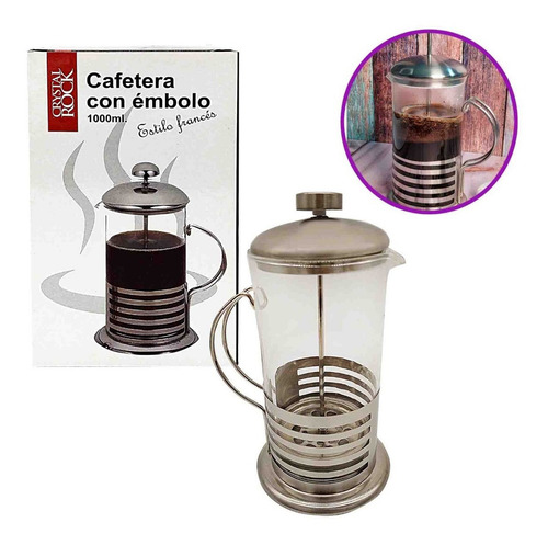 Cafetera Con Émbolo Prensa Francesa Acero Inoxidable 1000ml
