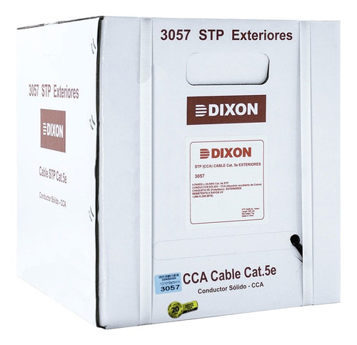 Dixon 3057, Cable F/utp Cat.5e Cca Rollo 305m Exterior