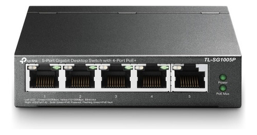 Switch 5 Puertos 10/100/1000gigabit 4 Poe+ Tl-sg1005p Tplink