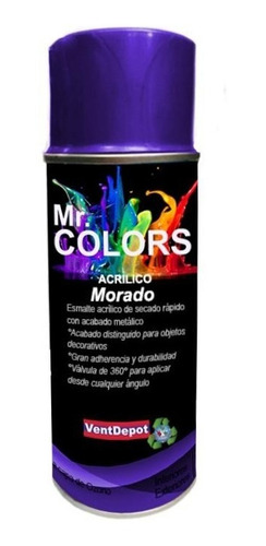 Acabado Brilloso En Aerosol, Mxcry-015, Morado, Brilloso, T Color Morado