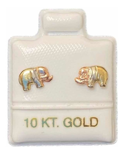 Arete Broquel Oro 10k Florentino Elefante