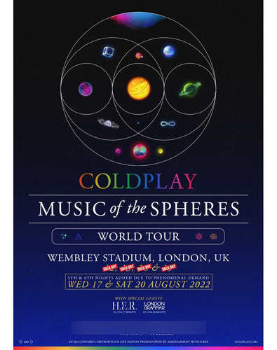 Lamina Para Enmarcar Cuadros Coldplay Music Of The Spheres