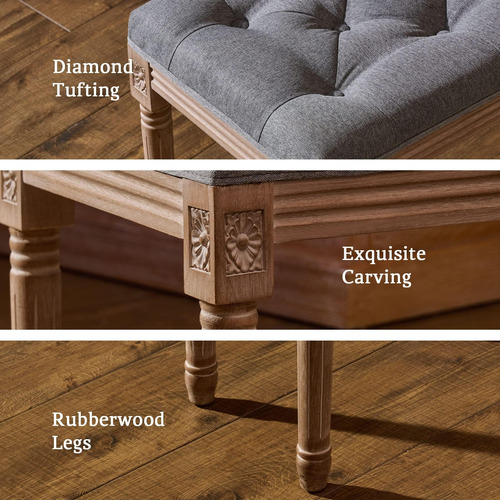 Taburete De Pie Vintage Francés Vonluce Con Patas De Madera