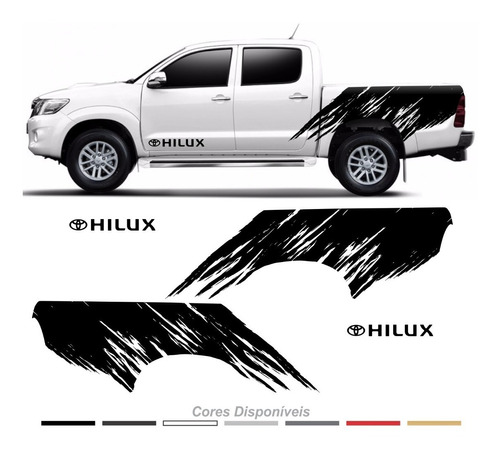 Kit Adesivo Toyota Hilux Faixa Lateral Personalizado Imp33