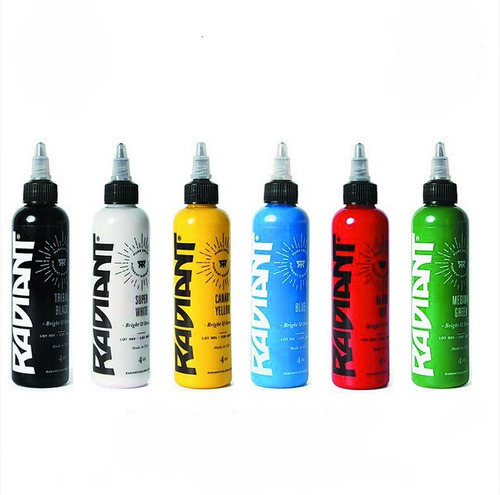 Set Pigmentos Radiant X 6 Colores Tattoo & Tatuaje 1 Oz