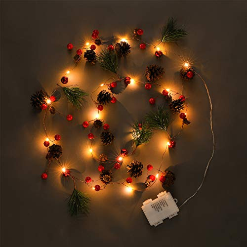 Decoraciones Navideñas Luces Luditek Gl110 Serie 20 Led Cono De Pino Adornos Navidenas Bateria 2m De Piñas Multicolor