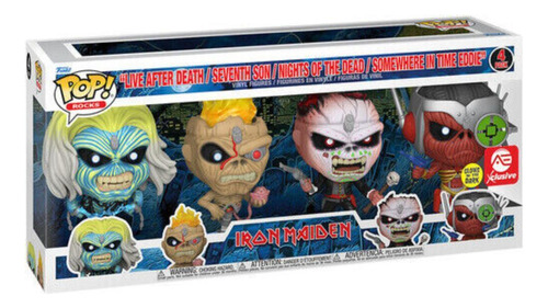 Funko Pop Iron Maiden Eddie 4-pack Glow In The Dark