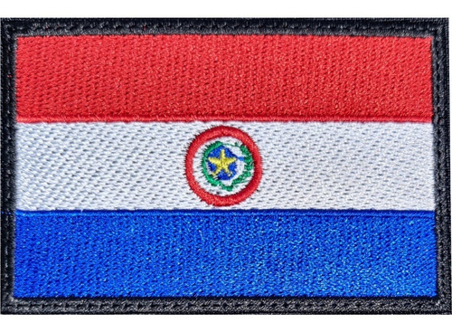 Bandera De Paraguay Parche Bordado 9x6 Cm