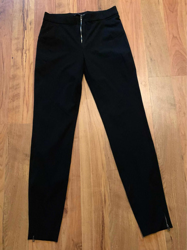 Precioso Pantalón Leggings Zara Cierres Negro 24 Original!!