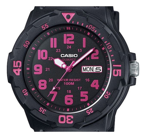 Reloj Casio Mrw-200h-4cv Analogo Fucsia 10 Bar Unisex