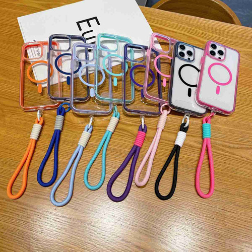 Funda Magsafe Con Cuerda De Mano Para iPhone 11, 12, 13, 14, 15, 16, 17 Pro Max, 14plus, 15plus, 16plus, A Prueba De Golpes